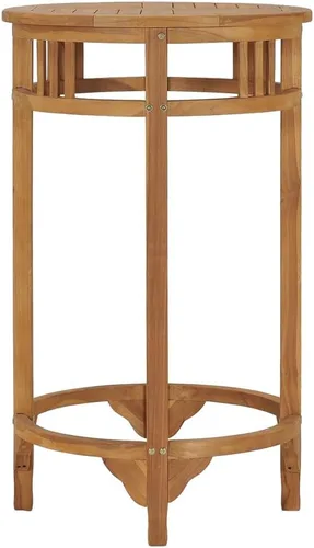 Vista 3 de 23.6" Solid Teak Wood Bar Table Counter Height Outdoor Indoor Use Durable Water-Resistant Patio Furniture for Kitchen Garden Balcony