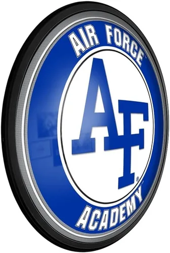 Vista 2 de The Fan-Brand Air Force Academy Falcons - Letrero de pared redondo y delgado iluminado – Decoración de pared de fútbol, baloncesto y béisbol