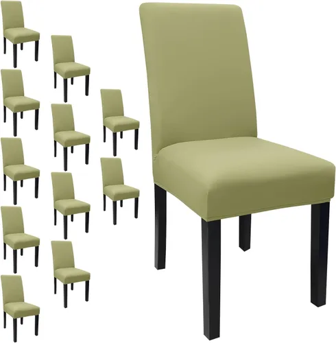 Vista 76 de Fundas para sillas de comedor, juego de 2 fundas, con patrón elástico Parsons, de elastano, extraíbles y lavables, protector para sillas de cocina