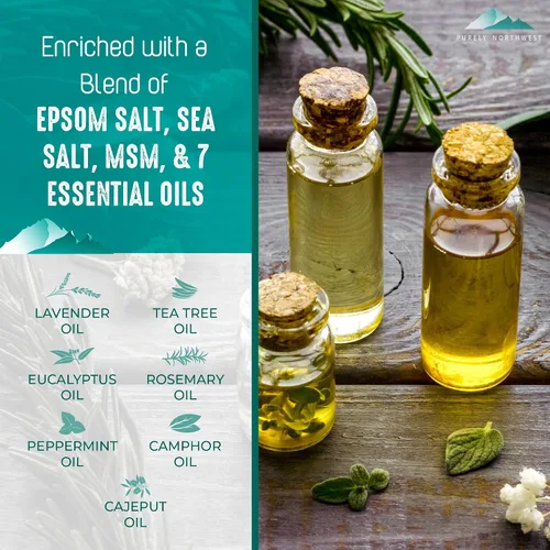 Vista 2 de Gel de baño de árbol de té y cuerpo y gel de baño de árbol de té más infusión de uñas, alivia la piel seca, ardor y picazón, refresca el olor