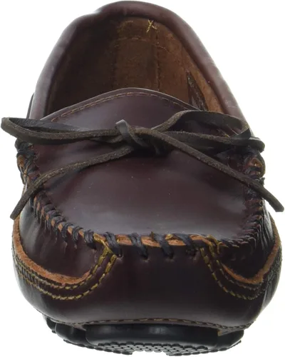 Vista 2 de Minnetonka Mocasines de piel vacuna de doble parte inferior para hombre Castaño Lariat