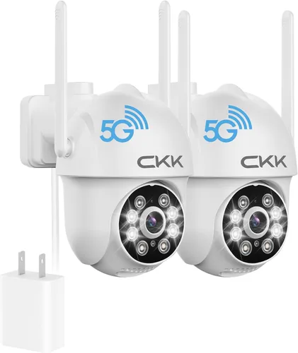 Vista 12 de CKK Poder con cable al aire libre de la cámara de seguridad 2K, cámaras Paquete de 4