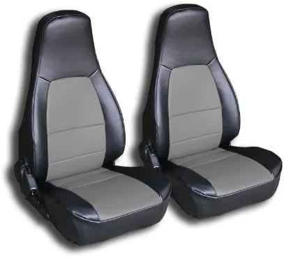 Vista 6 de Iggee Diseñado para Mazda Miata 1990-1997 de cuero artificial, ajuste personalizado, 2 fundas de asiento delantero (par) (beige)