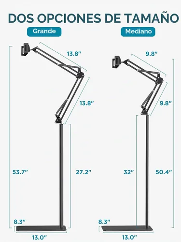 Vista 6 de Soporte de piso para tableta InnoGear, soporte de teléfono para cama ajustable universal compatible con iPhone iPad Pro Air Mini, Samsung Tab