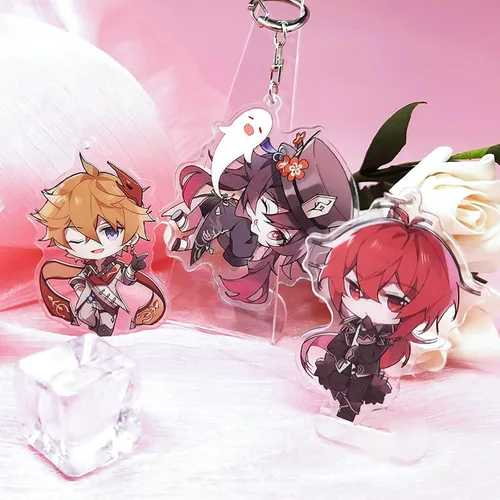 Vista 6 de Genshin Impact - Juego de llaveros Genshin 29 unidades de acrílico Genshin Impact Figure Keychain lindo diseño de características exquisitos