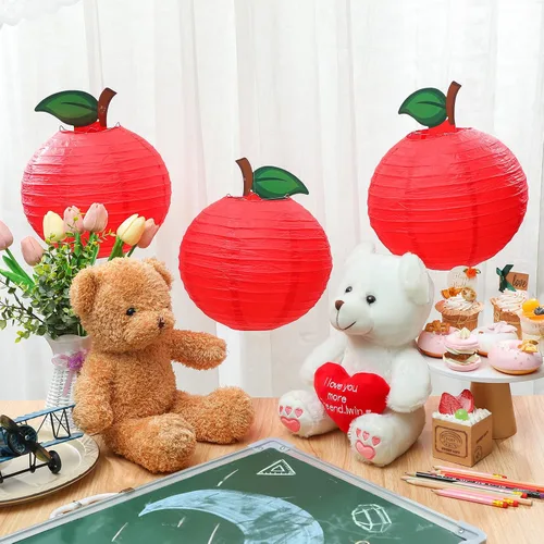 Vista 2 de Retisee 12 linternas de papel de manzana de 10 pulgadas para decoración