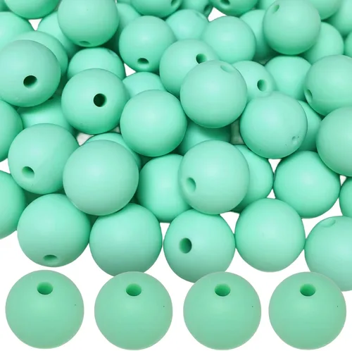 Vista 66 de Abalorios de silicona, 120 piezas de 6 mm abalorios redondos de silicona para hacer llaveros, pulseras, collares, aretes, joyas, manualidades DIY