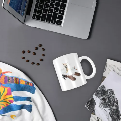 Vista 6 de Zomyto Taza de café de alpaca de 11 onzas, taza de té de alpaca, regalos de alpaca, diseño de alpacas, taza para amantes del café, taza divertida