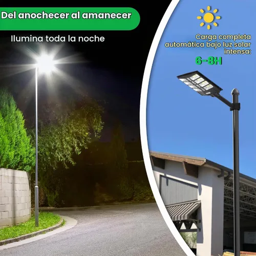 Vista 4 de Paquete de 2 Luces Solares para Exteriores - Luces Solares de 8000W para Exteriores Impermeables con Sensor de Movimiento, 7000K Luces Comerciales