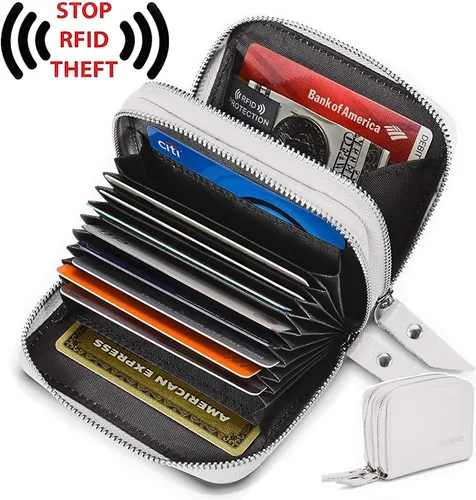 Vista 2 de Women's Leather RFID Secured Spacious Cute Zipper Card Wallet Small Purse