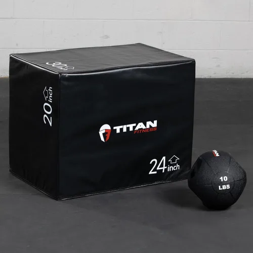 Vista 3 de Titan Fitness Bola medicinal de doble agarre