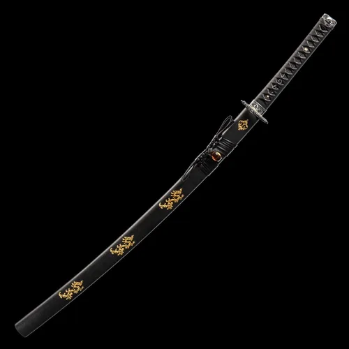 Vista 2 de Espada katana japonesa hecha a mano, auténtica, forjada a mano, espadas samurai de acero de alto carbono 1060 para artes marciales, colección