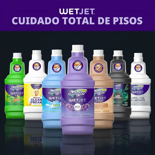 Vista 6 de Swiffer WetJet Unstopables - Solución de recarga para limpieza de suelos, aroma fresco, 1.25 litros