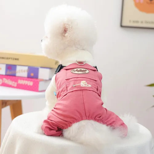 Vista 42 de Ropa de invierno para perros, overoles elegantes para mascotas para perros pequeños y medianos, lindo mono para cachorros, ropa clásica para perros