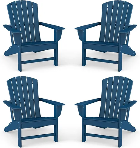 Vista 29 de BRIOPAWS - Set de 2 sillas Adirondack Silla para hoguera Tamaño grande Plástico HDPE Resistente a la intemperie para terraza, piscina al