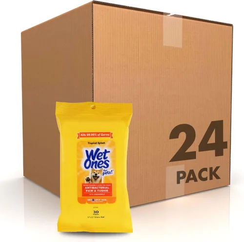 Vista 9 de Wet Ones Paquete Mixto de 18 Piezas de Toallitas Húmedas para Humanos y Mascotas, Aroma Tropical Splash 10 Paquetes de Toallitas Antibacterianas
