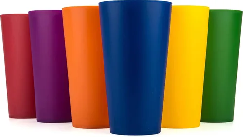 Vista 9 de KX-WARE Vasos de plástico de 32 onzas, vasos grandes para beber, juego de 6, color negro