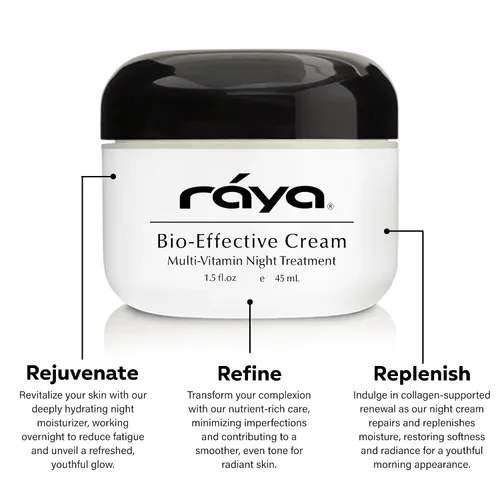 Vista 3 de Raya SPA Crema de noche bio-efectiva Hidratante facial antienvejecimiento de recuperación profunda Reafirmante y reparación de arrugas Cuidado