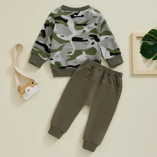 Vista 6 de YINGISFITM Ropa de otoño para bebé, sudadera con cuello redondo y manga larga, pantalones deportivos para otoño e invierno