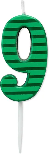 Vista 6 de Papyrus Vela de cumpleaños número 0, rayas verdes (1 unidad)