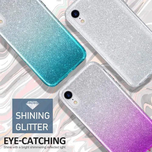 Vista 8 de MATEPROX Compatible con iPhone XR, funda protectora Bling Sparkle Cute Girls Women para teléfono XR de 6.1 pulgadas (dorado)