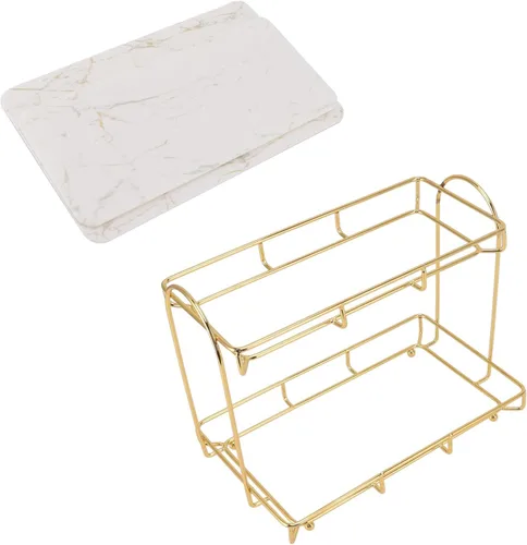 Vista 7 de Organizador debajo del fregadero, organizador de baño, estante de almacenamiento de cosméticos de gran capacidad de 2 niveles, estante