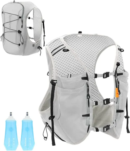 Vista 10 de Sportsnew Chaleco para correr para mujeres y hombres, mochila ligera de hidratación de 10L con bolsillo impermeable para teléfono, paquete