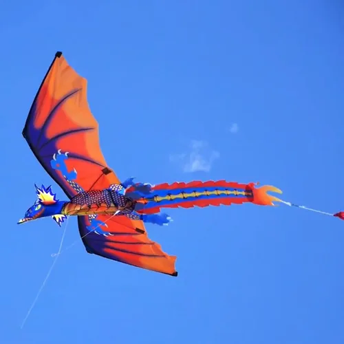 Vista 2 de HENGDA KITE-Upgrade Classical Dragon Kite Stereoscopic Dragon Kites for Kids & Adults Easy to Fly for Beginner Easter 63inch Single Line with Tail