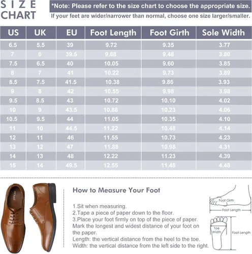 Vista 6 de Mofri Zapatos de vestir formales Oxfords para hombre