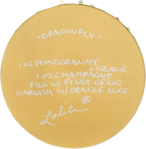 Vista 3 de Lolita Dragonfly Summer - Copa de vino pintada artesanal, 14.9 fl oz