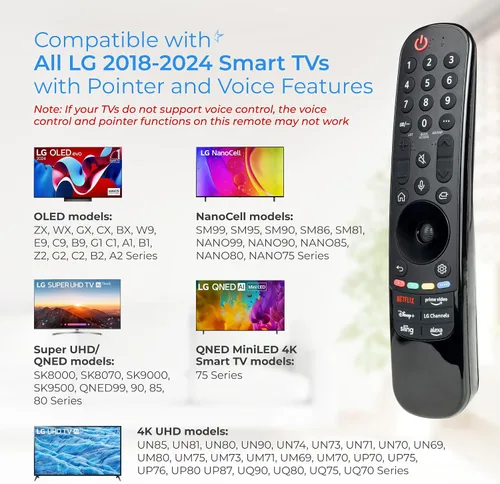 Vista 4 de BlueStars Control remoto por voz Magic para reemplazo de control de TV LG