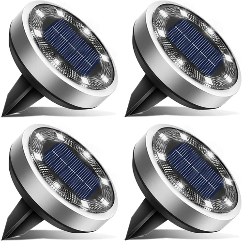 Vista 10 de Btfarm Paquete de 16 luces solares impermeables para exteriores, 8 luces LED solares para suelo