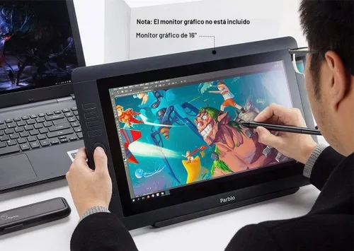 Vista 2 de Parblo PR 100 Soporte universal para tableta de dibujo ajustable para monitores de gráficos digitales de dibujo de 10 a 16 pulgadas, tabletas