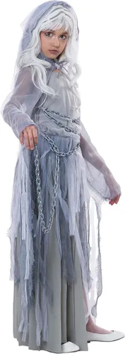 Vista 3 de Disfraz infantil de belleza embrujada de California Costumes, M, Blanco Gris