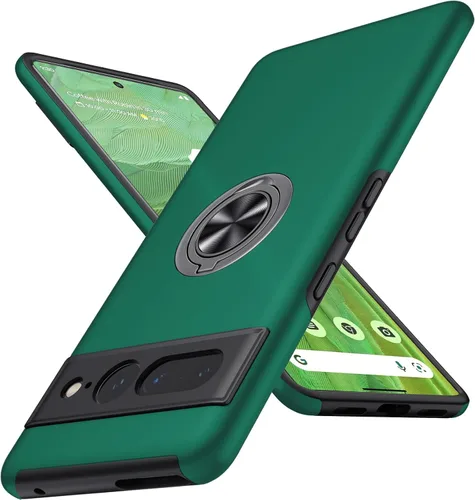 Vista 12 de JAME Funda delgada para Google Pixel 7 Pro, soporte de anillo a prueba de Azul