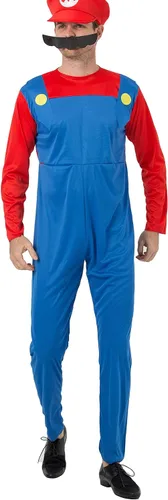 Vista 2 de Disfraz de Super Brothers para Halloween, cosplay, clásico, unisex, para hombres, mujeres, adultos, niños y adolescentes