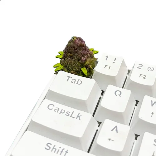 Vista 2 de Teclado personalizado para teclado mecánico para juegos - Diseño de flores de marihuana (violeta)