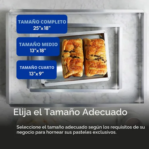 Vista 4 de New Star Foodservice Extensor de bandeja para bollo de aluminio, 9 x 13 pulgadas (tamaño de un cuarto)
