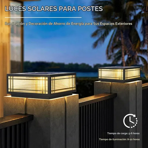 Vista 4 de 7,87 en luces al aire libre accionadas solares del pilar, accesorio solar negro de la luz del poste 20cm