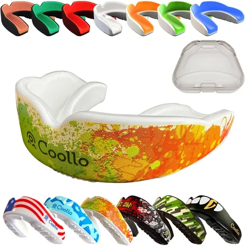 Vista 18 de Protector Bucal Hervir y Morder (Jóvenes y Adultos) DA Boquilla Deportiva de Ajuste Personalizado para Fútbol Americano, Hockey, Rugby, Lacrosse