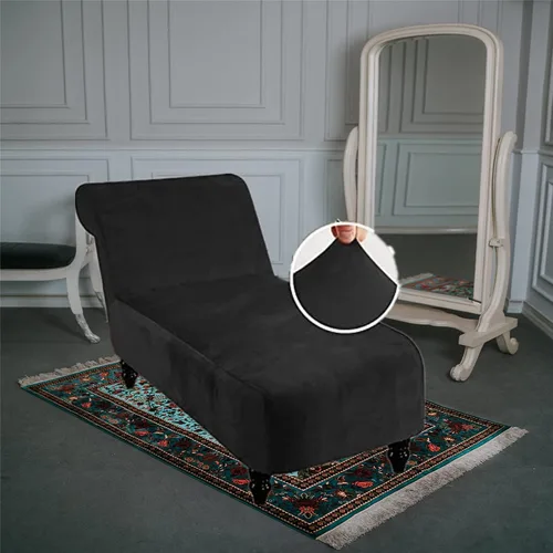 Vista 3 de Funda de terciopelo de lujo para diván, alta elasticidad, lavable a máquina, para tumbonas sin brazos, funda para diván interior para sala de estar