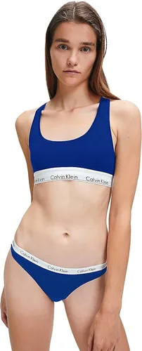 Vista 4 de Calvin Klein Tanga de algodón con logotipo para mujer, paquete múltiple, Multi