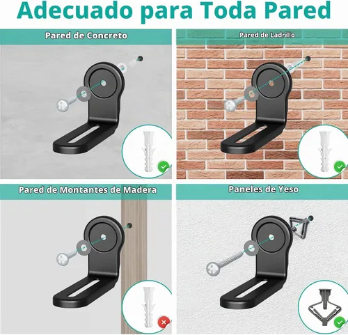 Vista 6 de WALI Soporte de pared para altavoz de canal central, soporte de pared universal para barra de sonido con capacidad para hasta 33 libras, los brazos