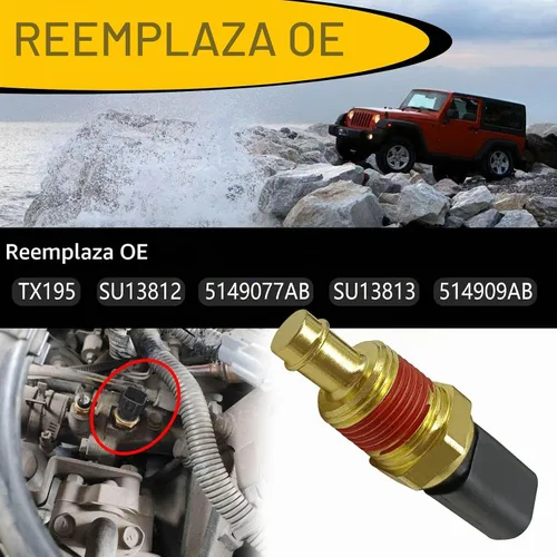 Vista 4 de 5149077AB Sensor de temperatura del refrigerante de agua del motor, compatible con Ram 1500 2011-2014, Chrysler Pacifica 2008, Sebring 2009-2010, Jp
