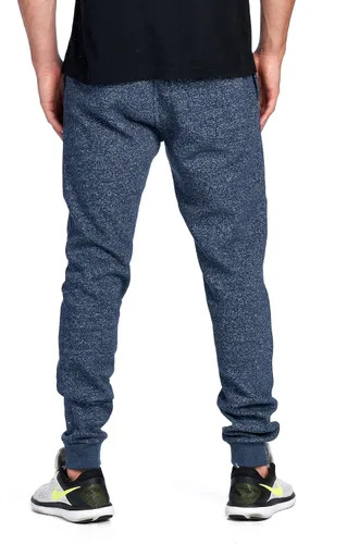 Vista 4 de PROGO USA Pantalones deportivos básicos de forro polar jaspeado para hombre, cintura elástica