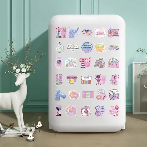 Vista 3 de 100 calcomanías holográficas inspiradoras para niñas y mujeres, palabras motivacionales positivas para botellas de agua, diario, álbumes