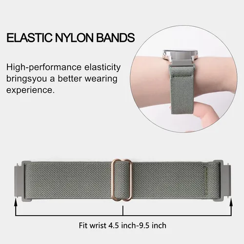 Vista 4 de Sunnyson, 6 bandas elásticas de nylon compatibles con Samsung Galaxy Watch 7/6/5/4 de 40 mm y 44 mm, correa de bucle elástico suave de 20 mm