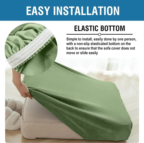 Vista 6 de Funda para Sofá de Terciopelo Elástico Funda de Cojín de Sofá 1 Pieza - Funda Elástica Lavable para Asiento o Respaldo, Fundas de Asiento para Sofás