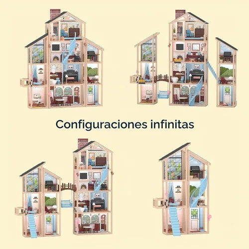 Vista 3 de KidKraft Kraft Your Way™ Magnolia Mansion Dollhouse; 71 Pc Amazon Exclusive