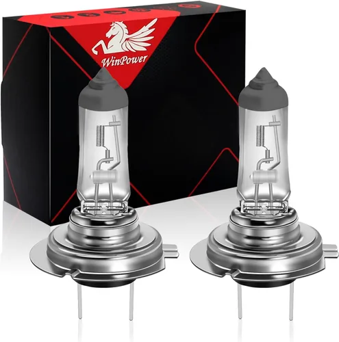 Vista 12 de WinPower Bombilla halógena H1 para faros delanteros, luz blanca cálida súper brillante de 55 W 4300 K, luz antiniebla de haz alto y bajo, lámpara